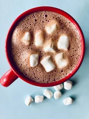 Foto op Aluminium Top view of a mug of hot chocolate © jlmcanally