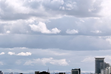 Evening cloudy sky over the city