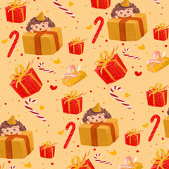 seamless pattern with gift boxes