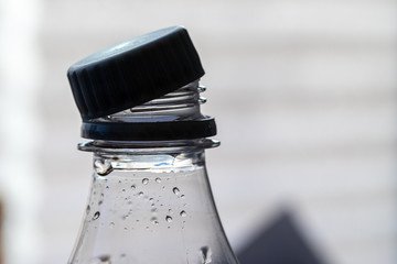 Close-up of a soft drink plastic bottle cap