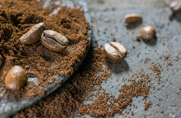 Preparing coffee close up.