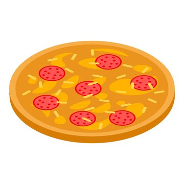 Mexican pizza icon. Isometric of mexican pizza vector icon for web design isolated on white background