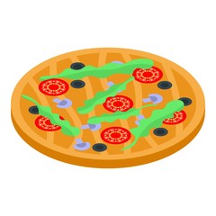 Margherita pizza icon. Isometric of margherita pizza vector icon for web design isolated on white background