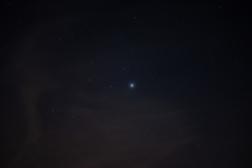 Stars in the night sky close up