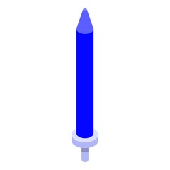 Blue candle icon. Isometric of blue candle vector icon for web design isolated on white background
