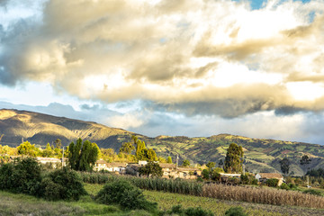 Fototapeta na wymiar ecuador colonial village in the mountains 
