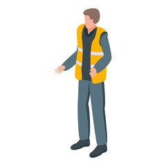Road repair man icon. Isometric of road repair man vector icon for web design isolated on white background