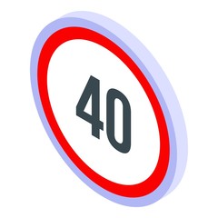 Maximum speed limit icon. Isometric of maximum speed limit vector icon for web design isolated on white background