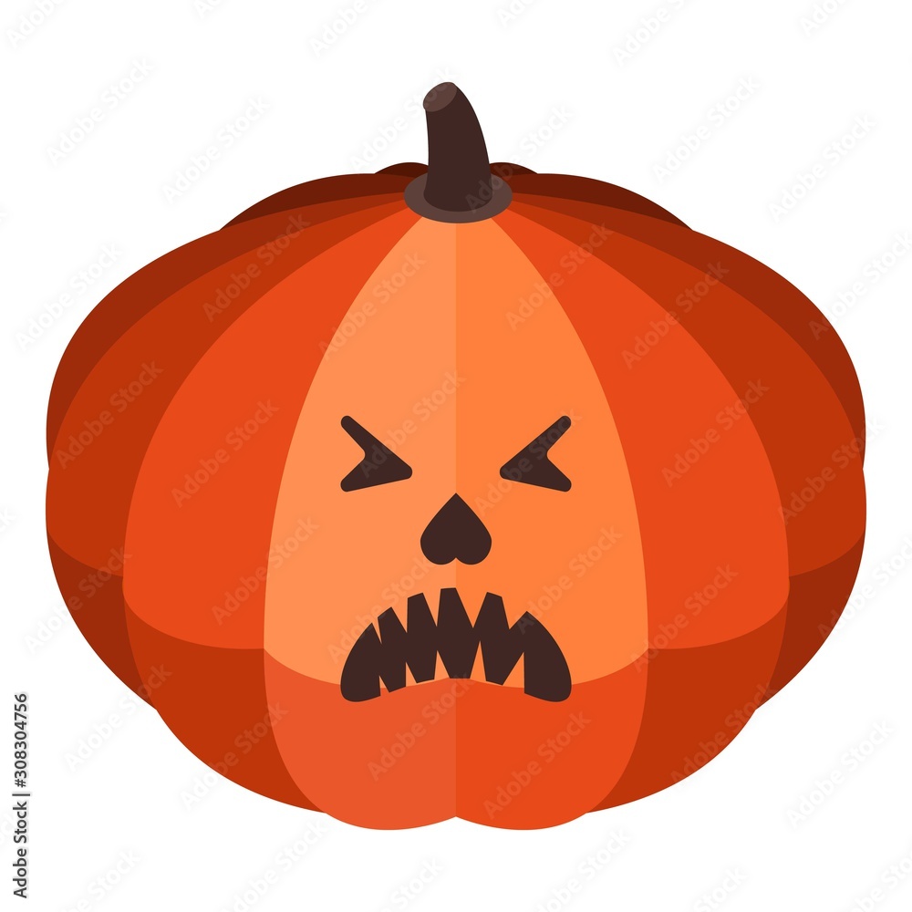 Sticker pumpkin halloween icon. isometric of pumpkin halloween vector icon for web design isolated on white  - Stickers