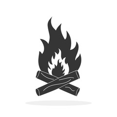 Vector Bonfire icon. Symbol of fire or flame.
