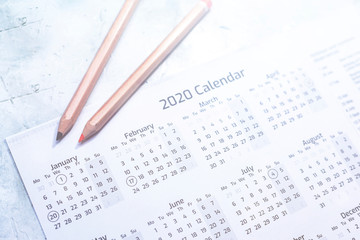 Naklejka na ściany i meble Calendar for 2020 year