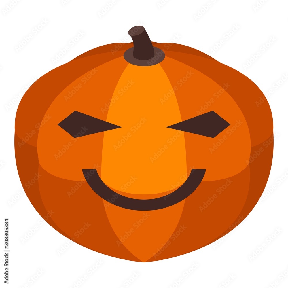 Sticker smile halloween pumpkin icon. isometric of smile halloween pumpkin vector icon for web design isolat - Stickers