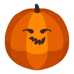 Decorative holiday pumpkin icon. Isometric of decorative holiday pumpkin vector icon for web design isolated on white background