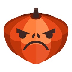 Sad holiday pumpkin icon. Isometric of sad holiday pumpkin vector icon for web design isolated on white background