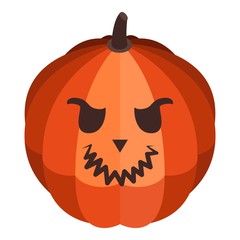 Cute eyes pumpkin icon. Isometric of cute eyes pumpkin vector icon for web design isolated on white background