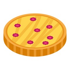 Fruit blackberry cake icon. Isometric of fruit blackberry cake vector icon for web design isolated on white background