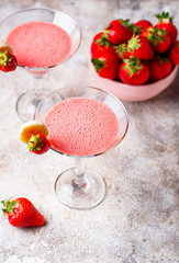 Sweet summer strawberry alcoholic cocktail