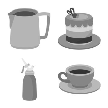 Isolated object of cafe and house icon. Set of cafe and breakfast stock vector illustration.