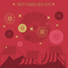 Fototapeta na wymiar Happy Chinese New Year. Chinese background of Vector illustration Design