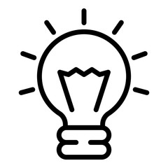 Room light bulb icon. Outline room light bulb vector icon for web design isolated on white background
