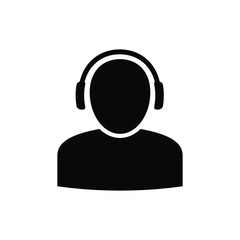 Manager-operator icon, on white background, vector image.