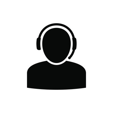 Manager-operator icon, on white background, vector image.