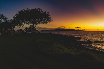 Fototapeta na wymiar Beatiful Sky and Sunset by the Maui Coast