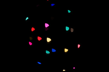 Light bokeh colorful in nightlight on black background