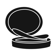 Vector design of mirror and puff-box sign. Web element of mirror and blusher stock symbol for web.