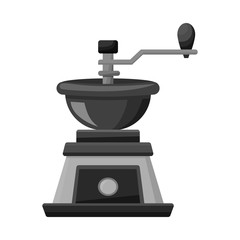 Vector design of coffee and grinder logo. Graphic of coffee and old vector icon for stock.