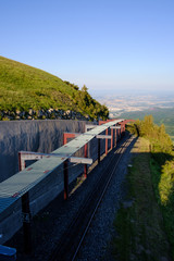 Train track on the top of the mountain