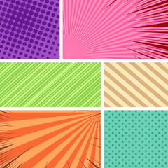 Colorful comic frames composition