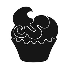 Vector design of cake and cupcake symbol. Collection of cake and birthday stock vector illustration.