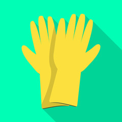 Isolated object of rubber and glove icon. Graphic of rubber and green stock symbol for web.