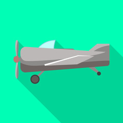 Vector design of plane and old icon. Graphic of plane and biplane stock symbol for web.