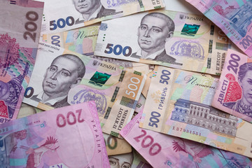Fototapeta na wymiar Money of Ukraine. Ukrainian currency. UAH. Hryvnia