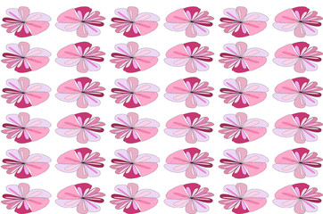 Illustration of pink abstract flowers, copy.