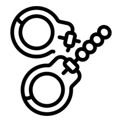 Handcuffs icon. Outline handcuffs vector icon for web design isolated on white background