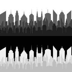 Obraz premium Monochrome cityscapes horizontal banners