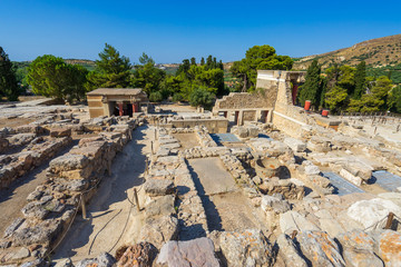 Palace of Knossos, Crete, Greece: North part with Lustra Basin and North Entrance Bastion