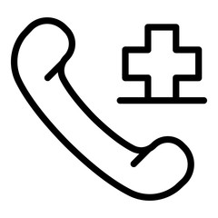 Call medical center icon. Outline call medical center vector icon for web design isolated on white background