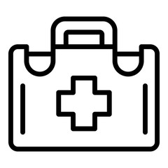 First aid kit icon. Outline first aid kit vector icon for web design isolated on white background