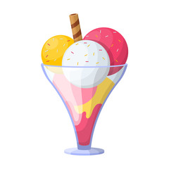 Ice cream vector icon.Cartoon vector icon isolated on white background ice cream .