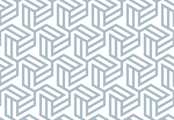 Abstract geometric pattern. A seamless vector background. White and blue ornament. Graphic modern pattern. Simple lattice graphic design