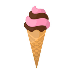 Ice cream in cone vector icon.Cartoon vector icon isolated on white background ice cream in cone.