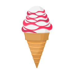 Ice cream in cone vector icon.Cartoon vector icon isolated on white background ice cream in cone.