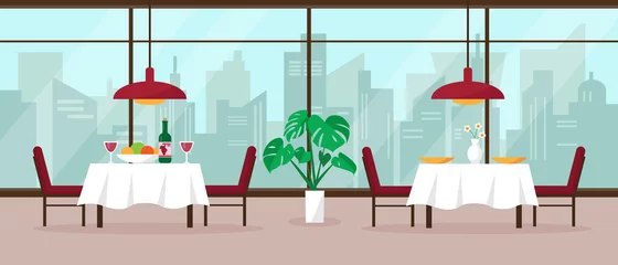 Behangcirkel Moderne restaurant interieur vectorillustratie © Елена Истомина