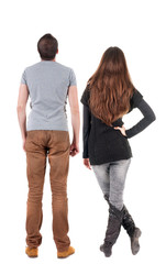 Back view of couple.