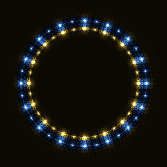 Abstract blue golden circle