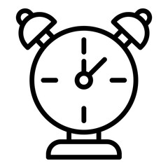 Alarm clock icon. Outline alarm clock vector icon for web design isolated on white background